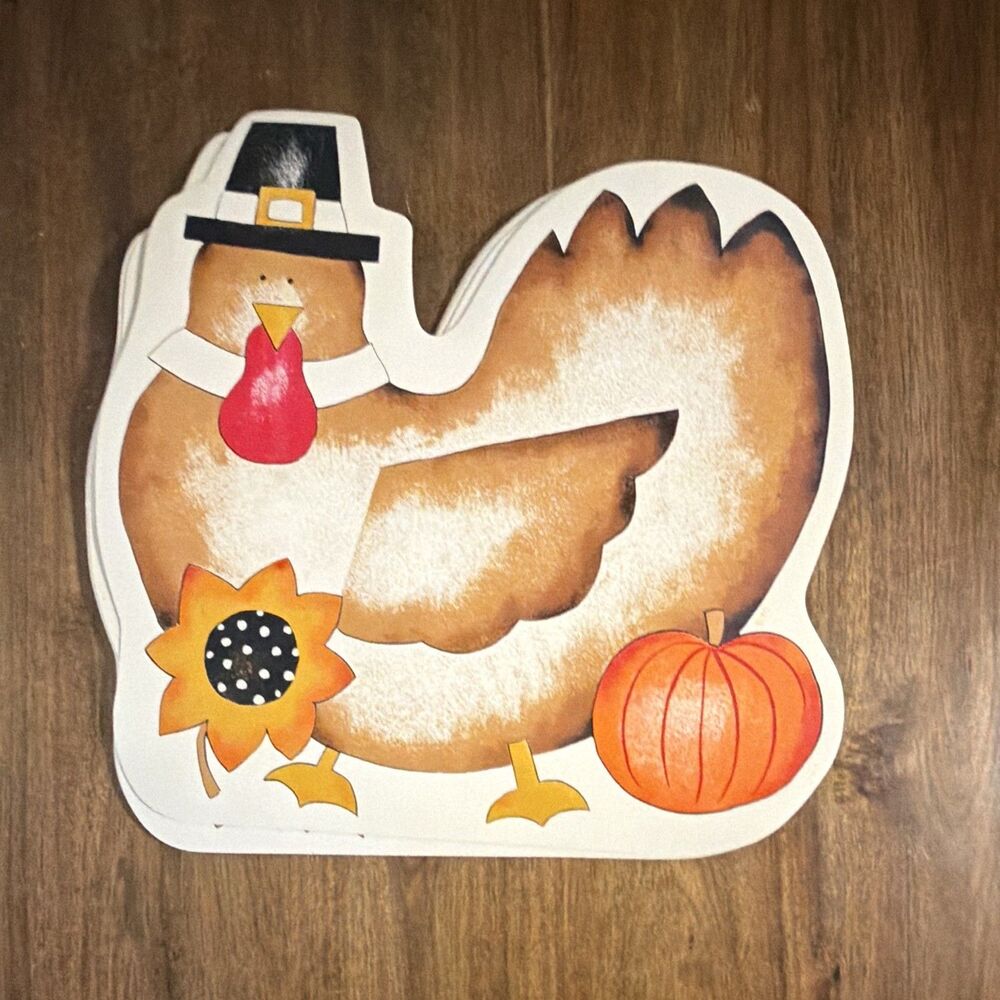 Vintage Thanksgiving Turkey Placemats Set of 4 Cottagecore Farmhouse Fall